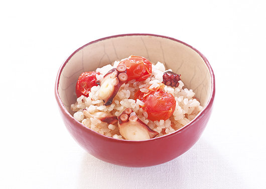 タコとトマトのだし炊きごはん