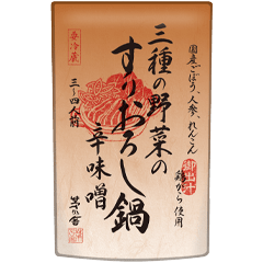 三種の野菜のすりおろし鍋 辛味噌